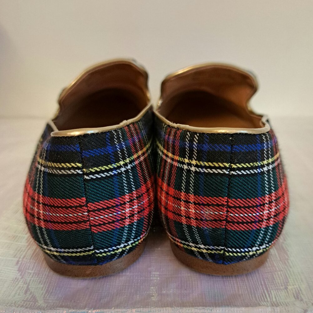 J. Crew Plaid Flats in Red and Blue - Picture 2 of 7